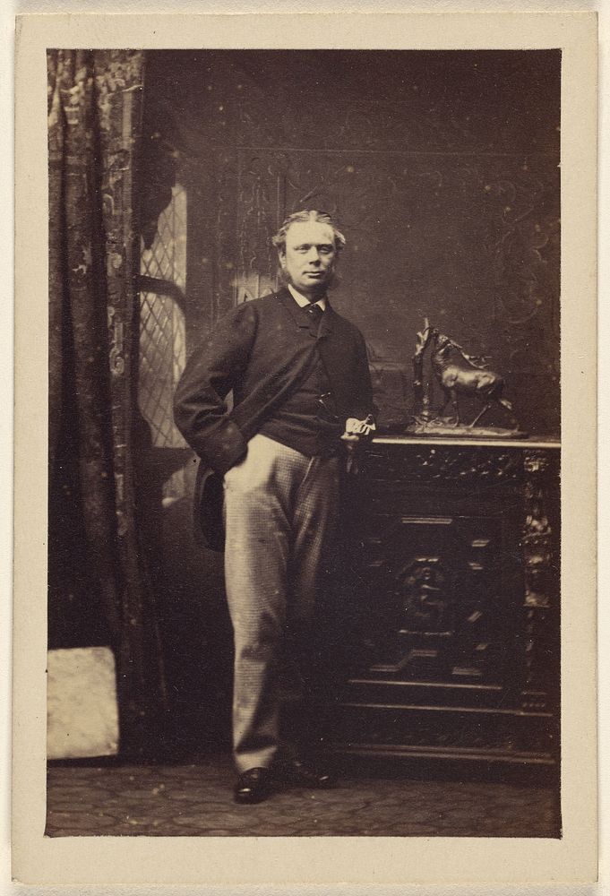 Unidentified man, standing by Camille Silvy