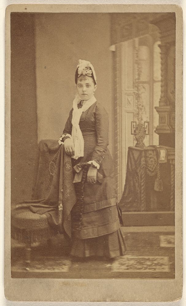 Unidentified young woman, standing by Charles Waldack