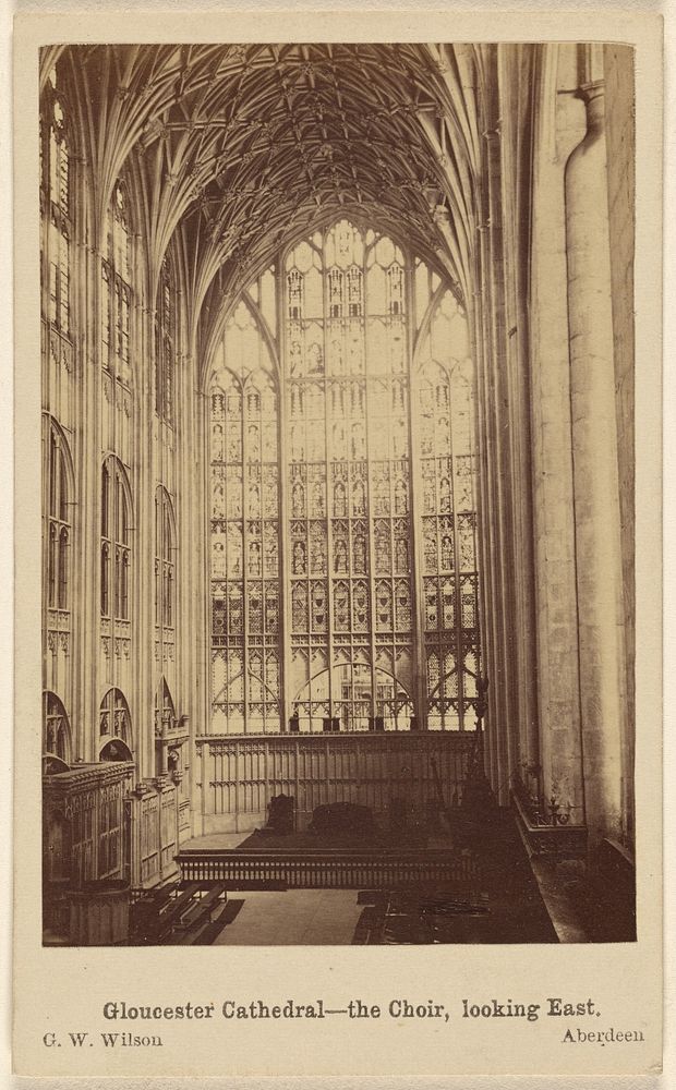 Gloucester Cathedral - The Choir, looking East. by George Washington Wilson
