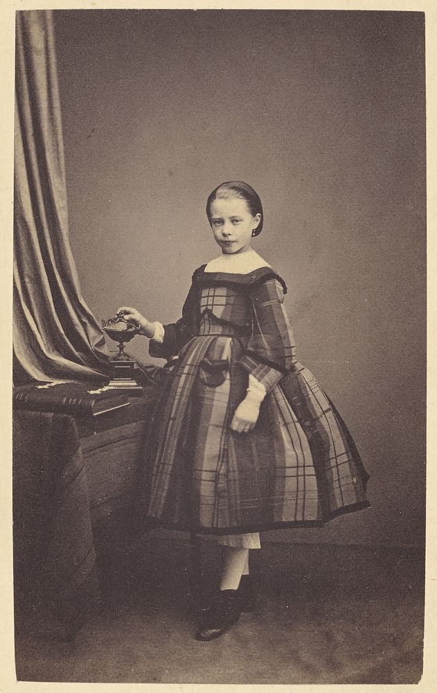 Portrait of young girl by C Robert