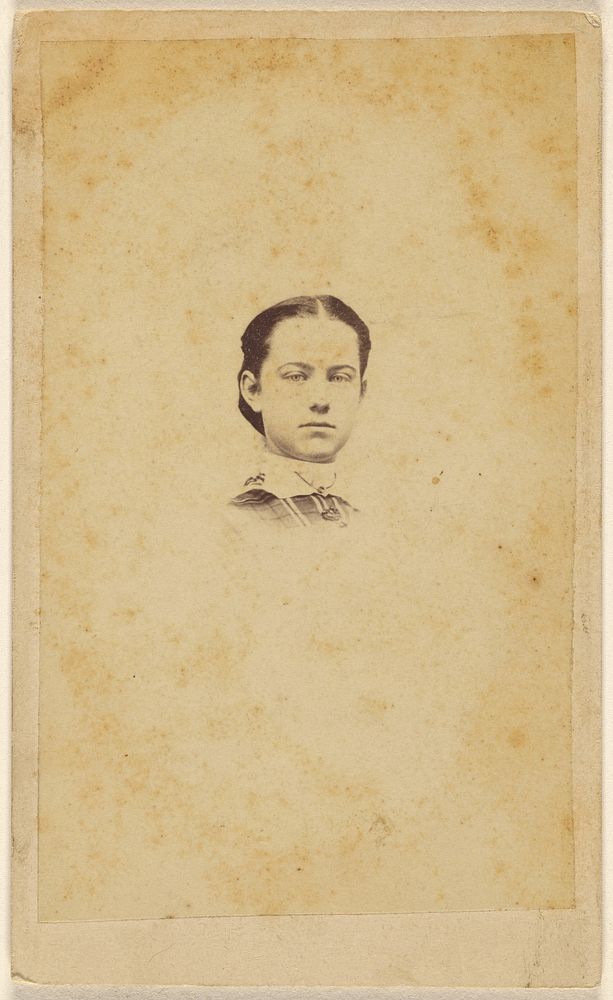 Unidentified woman, printed in vignette-style by Peter S Weaver
