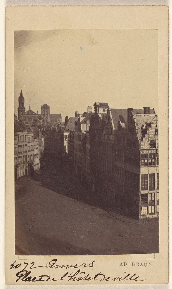 Anvers. Place de l'hotel de ville. by Adolphe Braun