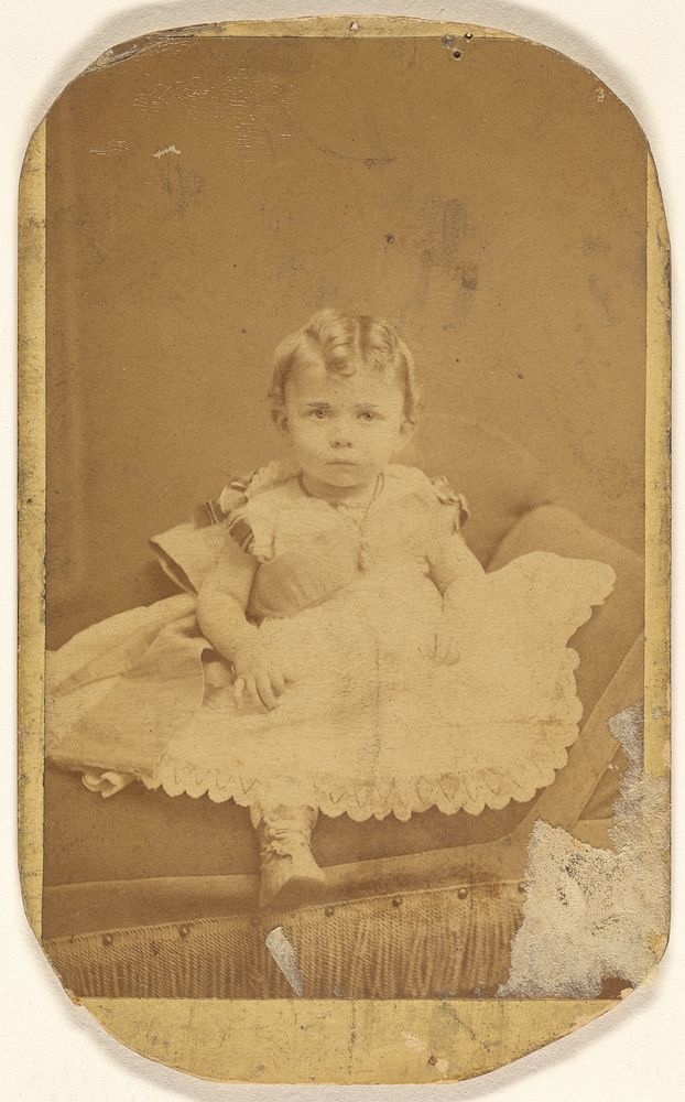 Unidentified infant girl, seated by Gustav A Flach