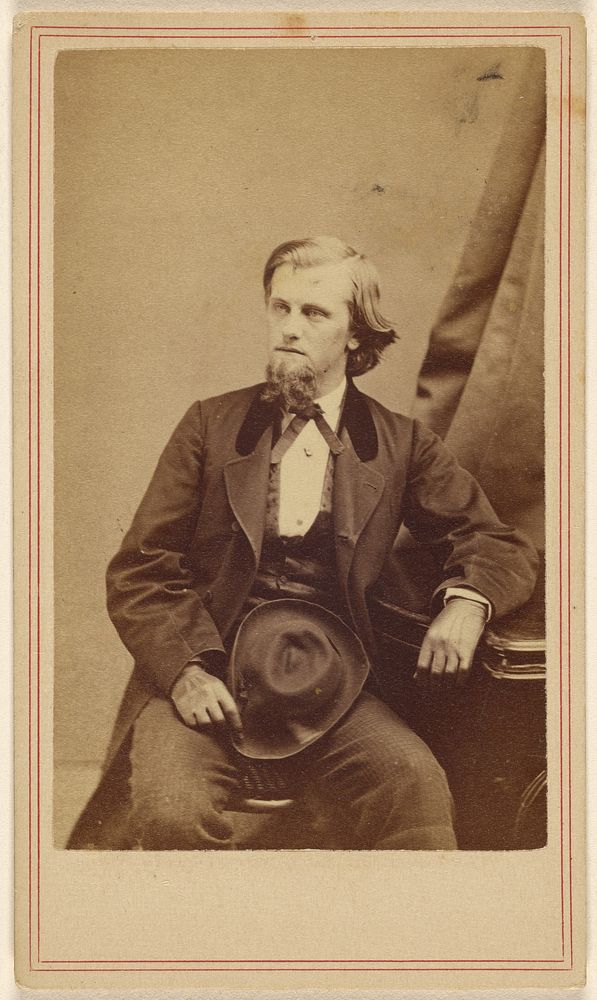 Unidentified man with goatee, seated, holding a hat in his lap by George Kendall Warren