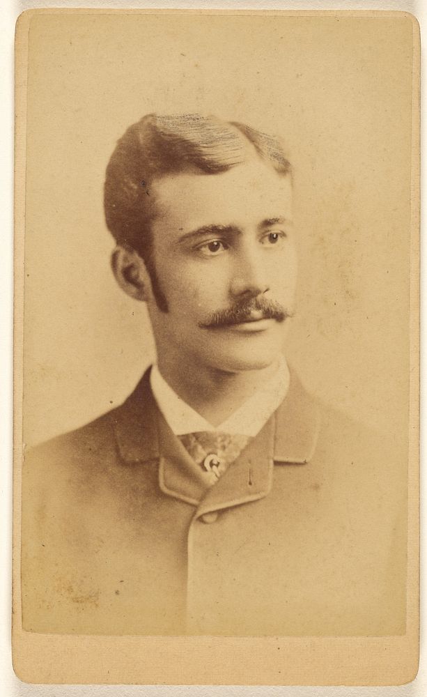 Unidentified man with moustache, in 3/4 profile by Gilbert and Bacon