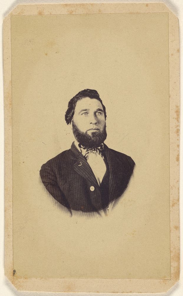Unidentified man with beard sans moustache, printed in vignette-style