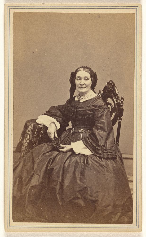 Unidentified woman, seated by Jordan H Abbott