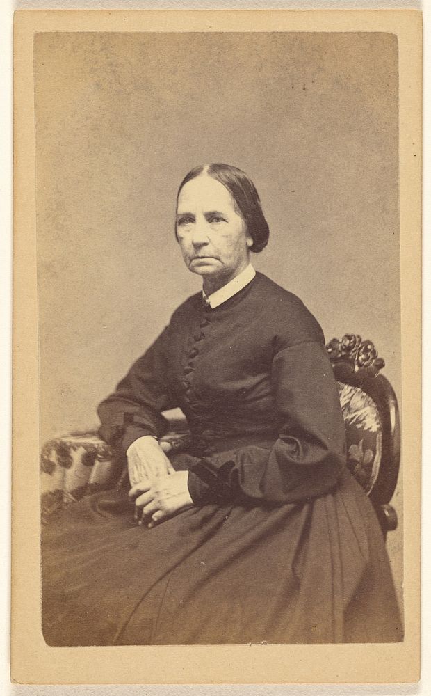 Unidentified elderly woman, seated by D O Furnald