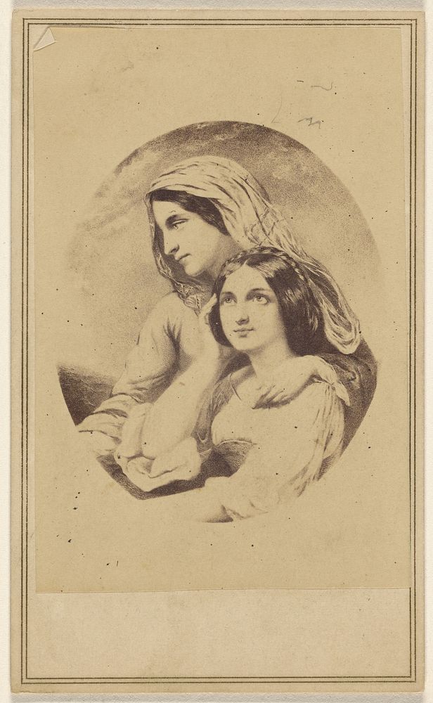 Copy of an unidentified painting of two women, one with arm around the other's shoulder