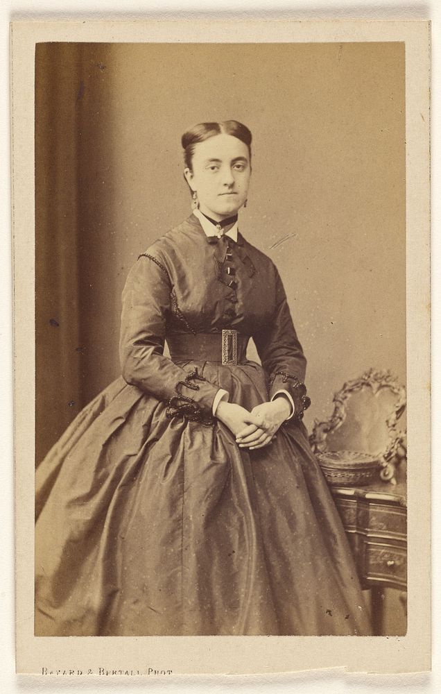 Unidentified woman, standing by Bayard and Bertall