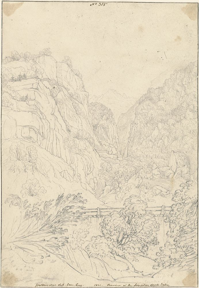 Ravine in the Simplon opposite Isella by Sir John Frederick William Herschel