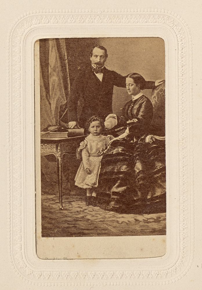 La famille imperiale [Napoleon III, Empress Eugenie & Eugene Louis Jean Joseph Bonaparte] by André Adolphe Eugène Disdéri