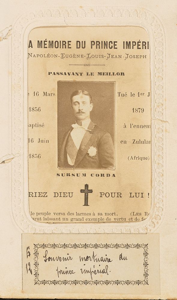 Souvenir mortuaire du prince impérial by Henri Guérard