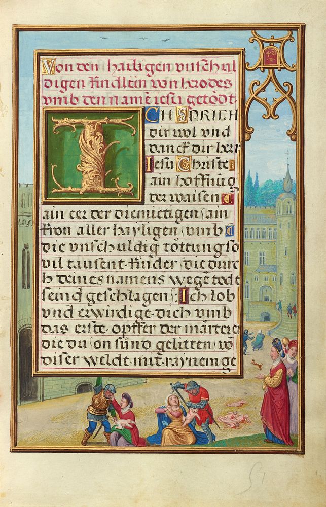 Border with Athaliah Ordering the Massacre of the King's Children by Simon Bening