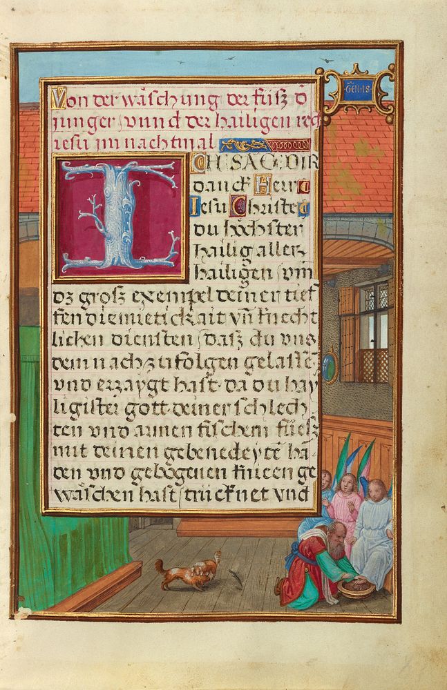 Border with Abraham Washing the Feet of the Three Angels by Simon Bening