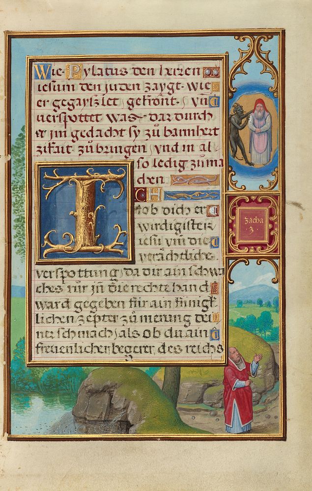Border with Zechariah's Vision of the High Priest and the Devil by Simon Bening
