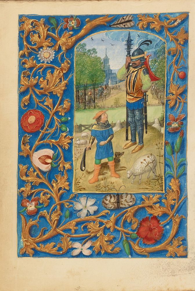 David and Goliath by Master of the Dresden Prayer Book