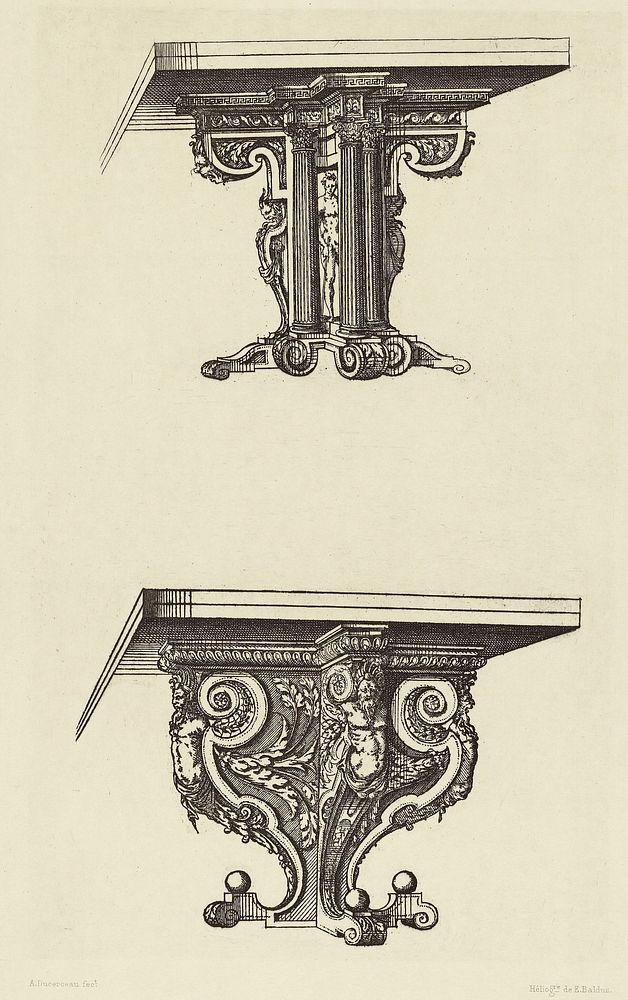 Design for Table Supports by Androuet du Cerceau by Édouard Baldus