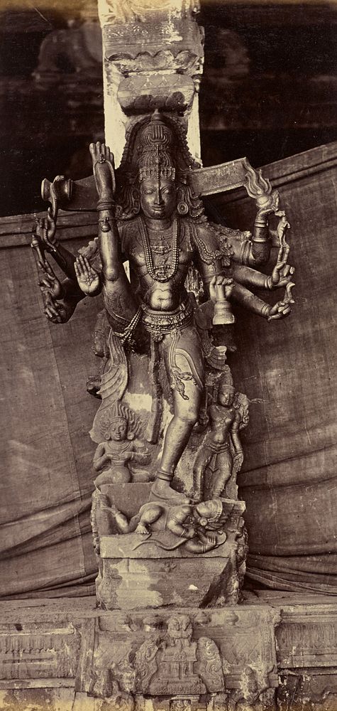 Pillar and Figure, Cut from a Single Stone. Coimbatore