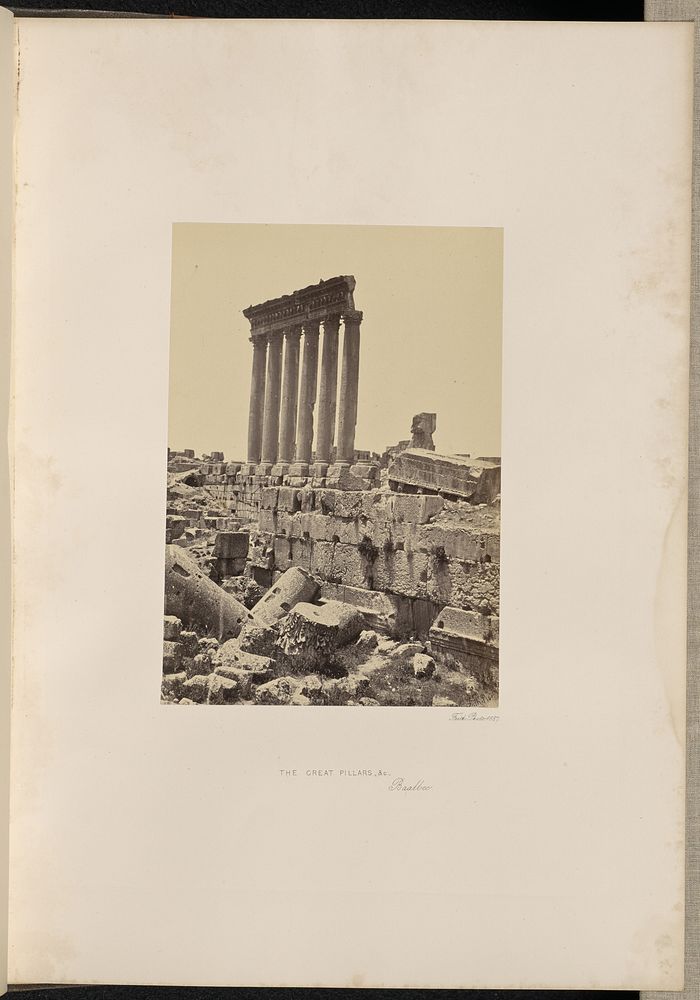 The Great Pillars, &c., Baalbec by Francis Frith
