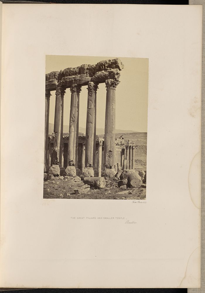 The Great Pillars and Smaller Temple, Baalbec by Francis Frith