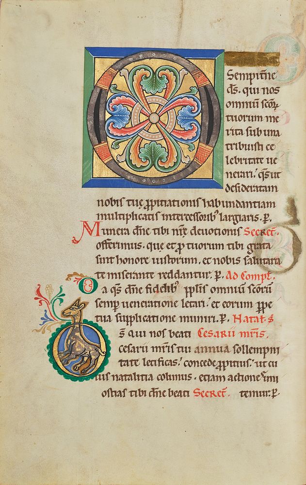 Decorated Initial O; Inhabited Initial D
