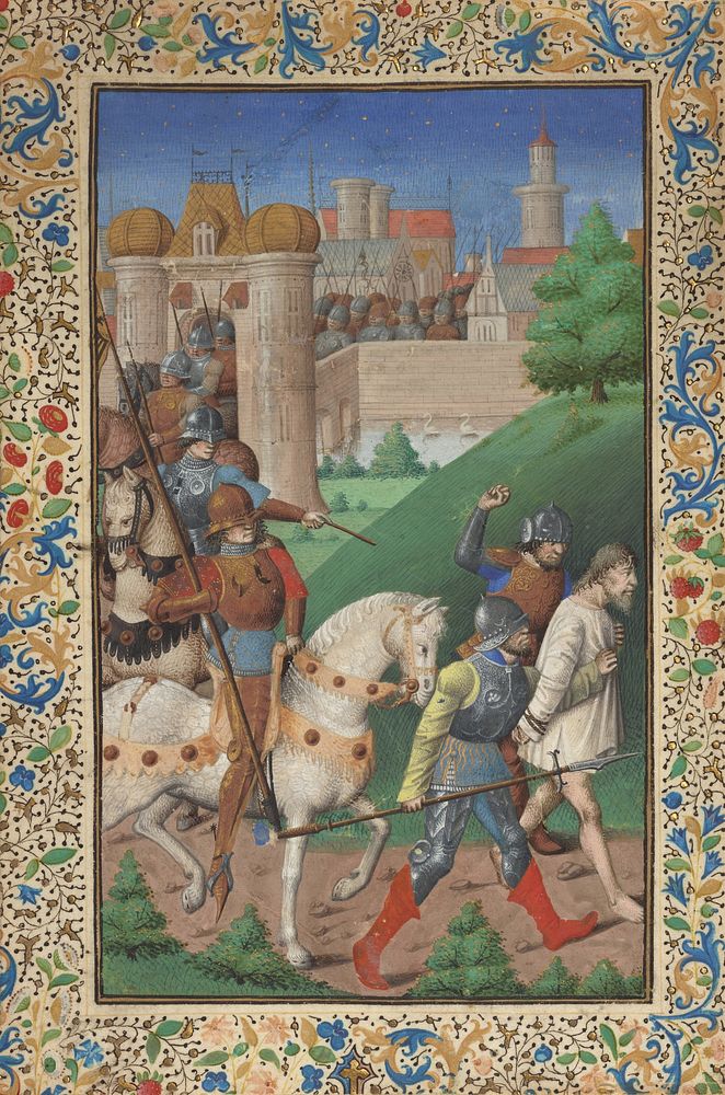 Soldiers Leading a Prisoner from a Walled City by Maître François