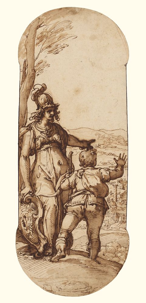 Pallas Athena Shows Taddeo the Prospect of Rome by Federico Zuccaro