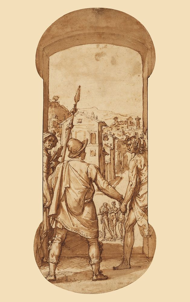 Taddeo Returns to Rome Escorted by Drawing and Spirit toward the Three Graces by Federico Zuccaro