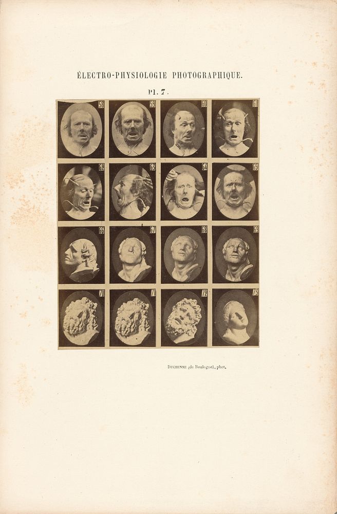 Électro-Physiologie Photographique, Planche 7 by Guillaume Benjamin Duchenne and Adrien Alban Tournachon
