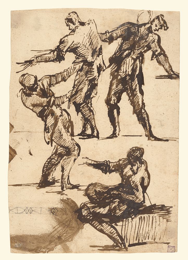 Four Studies of a Male Figure by Giovanni Battista Piranesi