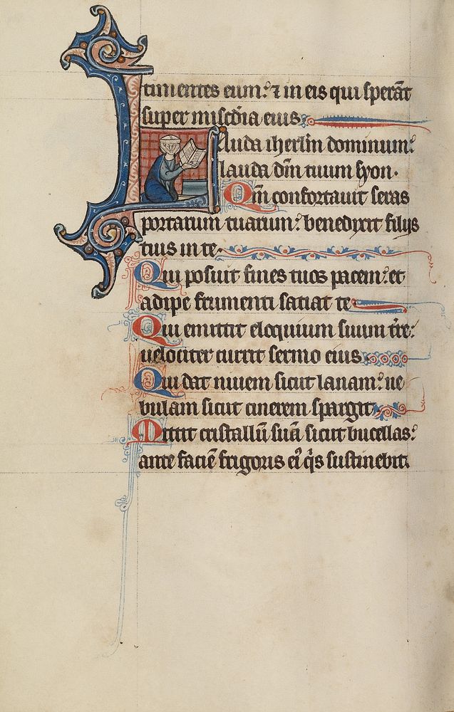 Initial L: A Woman Praying with a Book by Bute Master