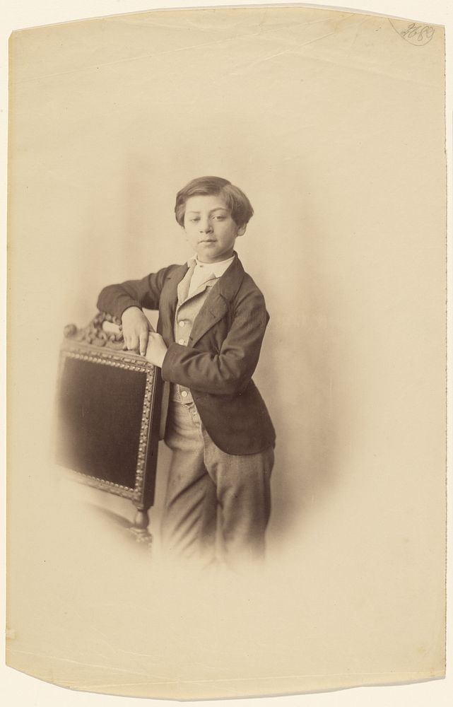 Portrait of an Unidentified Boy Leaning on a Chair by Gustave Le Gray