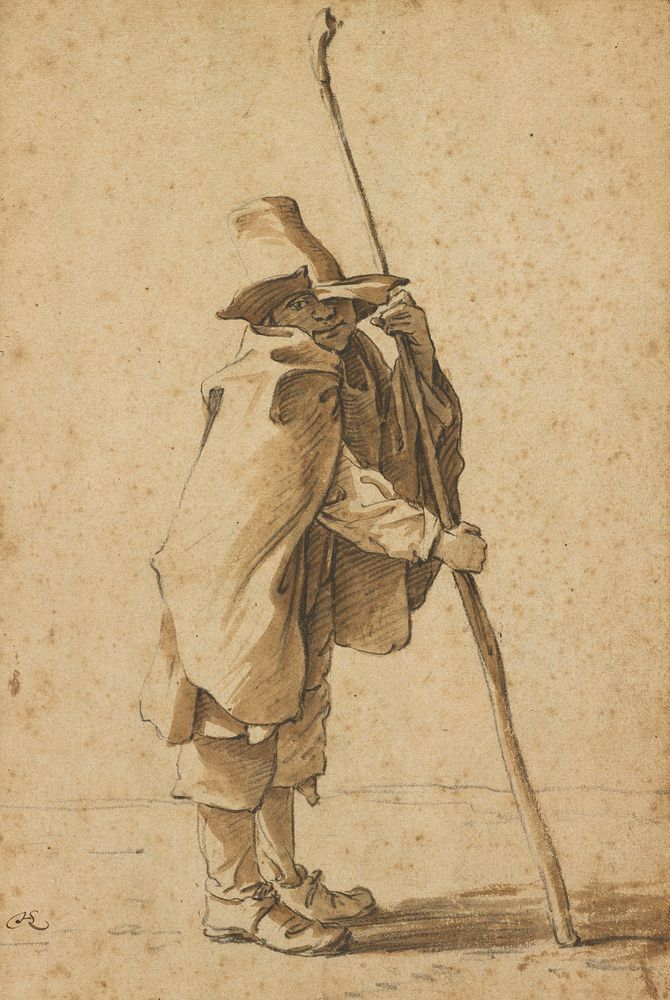 A Young Herdsman Leaning on his "Houlette" by Herman Saftleven the Younger