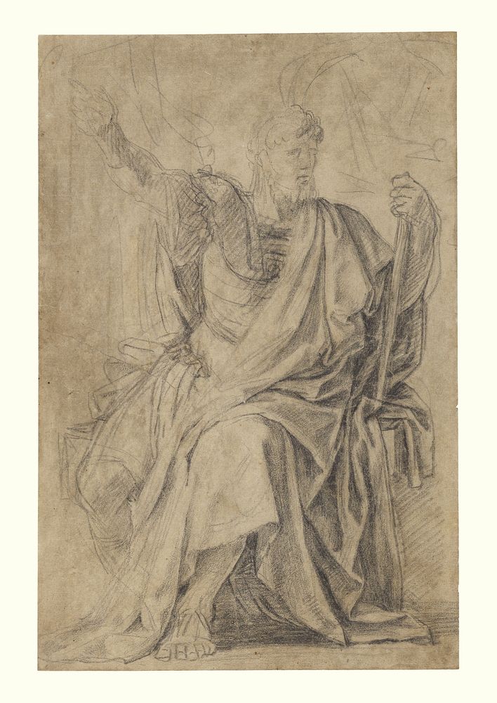 Study for the figure of Astasius by Eustache Le Sueur