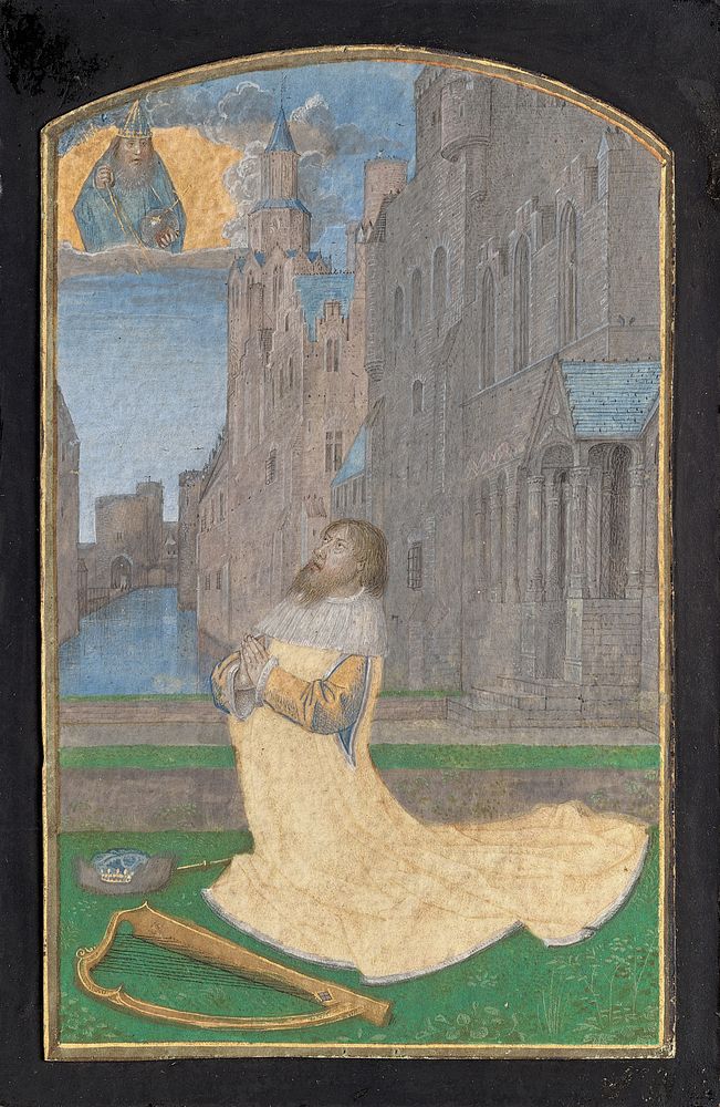 King David in Penitence by Master of the Houghton Miniatures