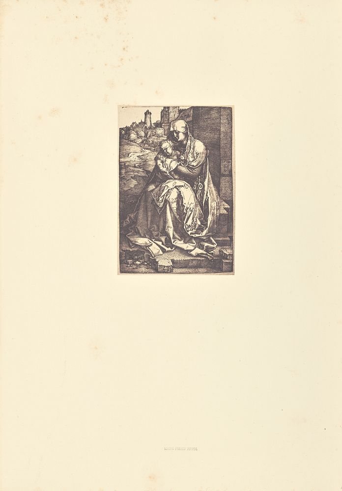 La Vierge assise au pied d'une muraille by Bisson Frères