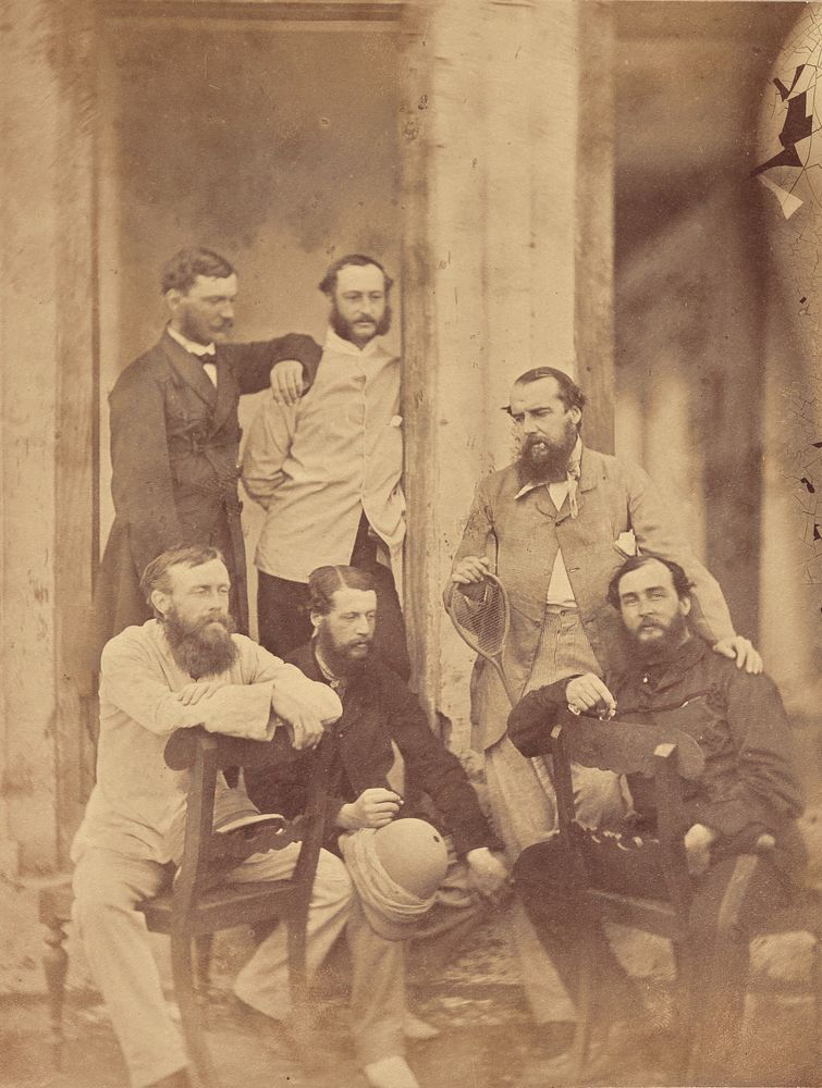 Group portrait of military officers, India