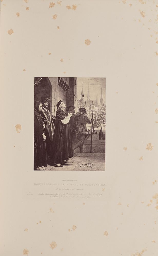 Martyrdom of L. Saunders, by C.W. Cope, R.A. by Caldesi and Montecchi
