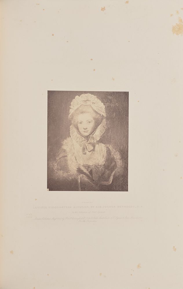 Lavinia Viscountess Althorp, by Sir Joshua Reynolds, R.A. by Robert Howlett