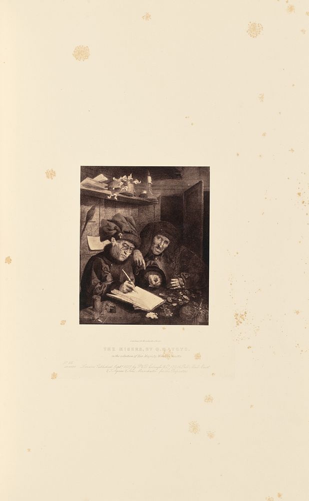 The Misers, by Q. Matsys by Caldesi and Montecchi