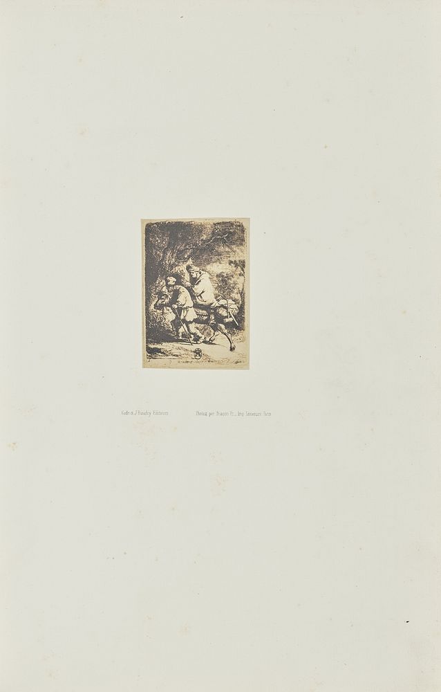 The flight into Egypt: small plate by Bisson Frères