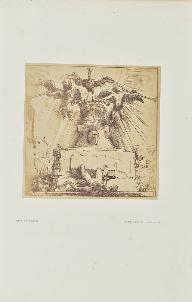 The phoenix or the statue overthrown by Bisson Frères