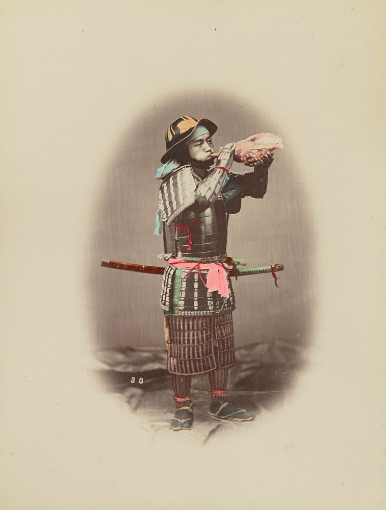 Samurai in Armour by Kusakabe Kimbei and Baron Raimund von Stillfried