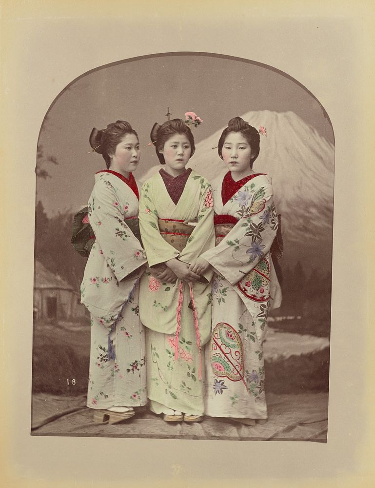 Three Girls by Kusakabe Kimbei