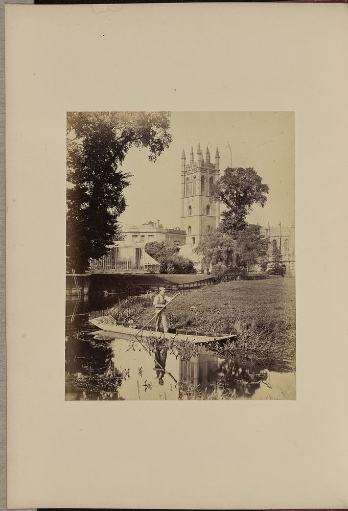 Magdalen College, Oxford, from the Cherwell by Philip H Delamotte