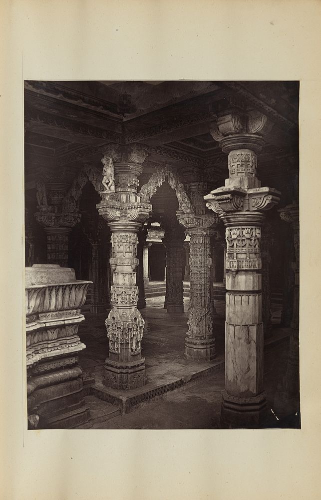 Interior of room with columns
