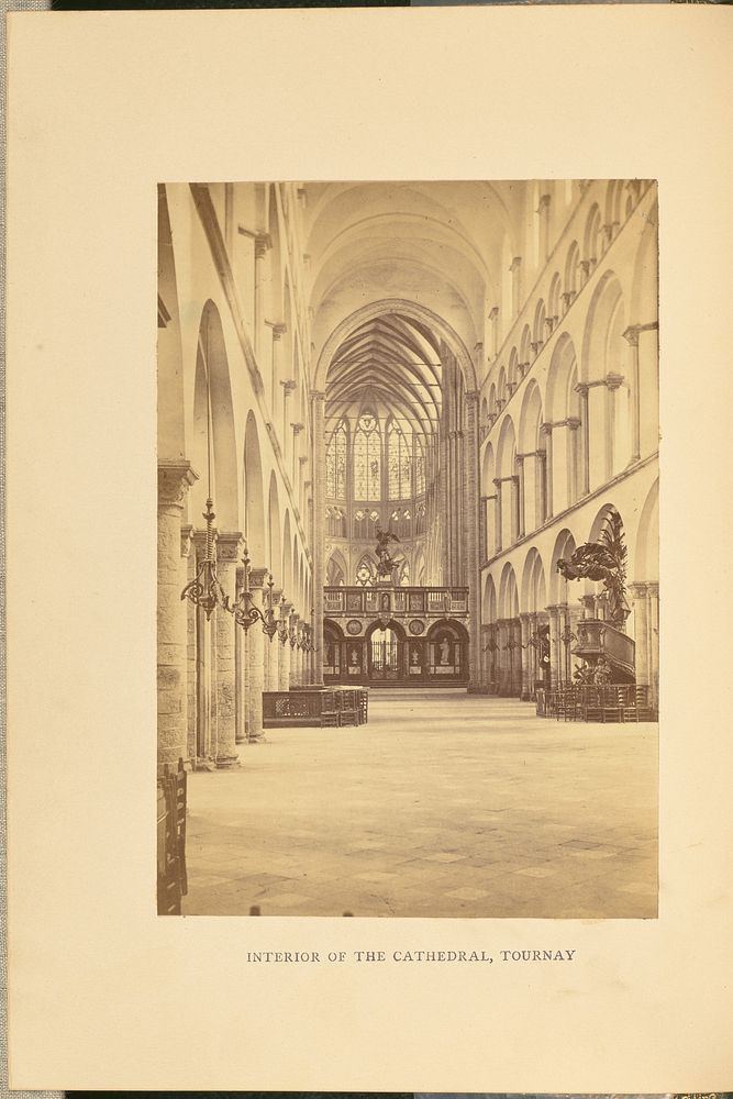 Interior of the Cathedral, Tournay by Cundall and Fleming