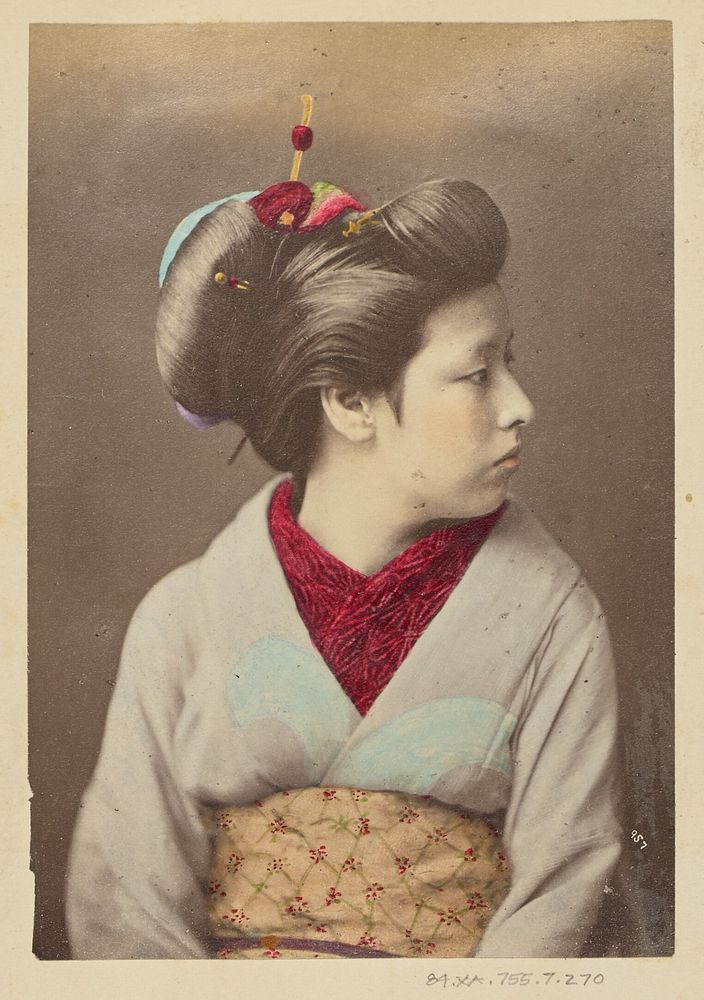 Japanese woman in profile by Felice Beato and Baron Raimund von Stillfried