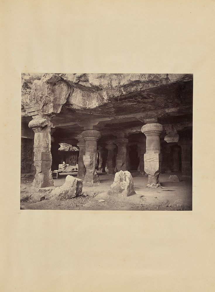 The Great Temple inside the Elephanta Caves by Lala Deen Dayal